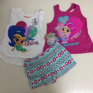 Nickelodeon shimmer and shine 3pc Shorts Set